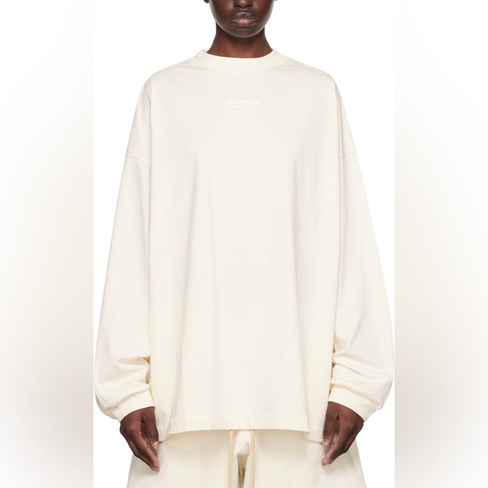 Fear of God ESSENTIALS Off-White Crewneck Long Sleeve T-Shirt